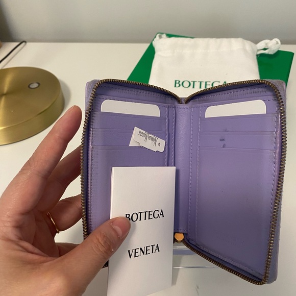 Bottega Venetta Lavander Cassette Compact Zip Wallet Full Inclusion - Picture 7 of 16